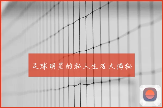 足球明星的私人生活大揭秘